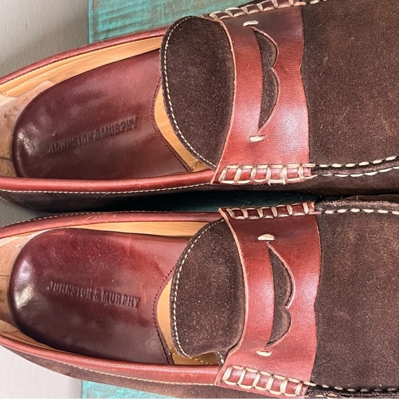 Johnston & Murphy Sheepskin Brown Loafers Size 11 - Picture 7 of 16
